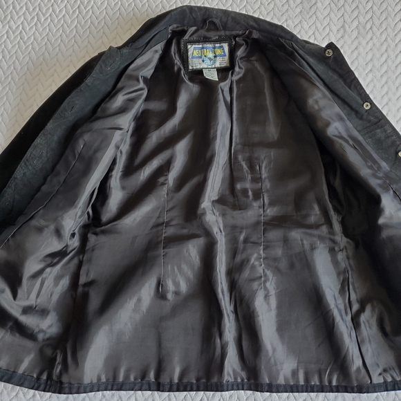 Vintage 90's Neutral Zone Black Suede Button Up Jacket Size Medium - Picture 8 of 16